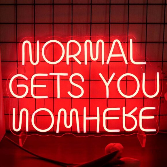 NORMAL GETS YOU NOWHERE Pink Red Neon Light LED Wall Indoor Room Dorm Decor - Picture 10 of 17
